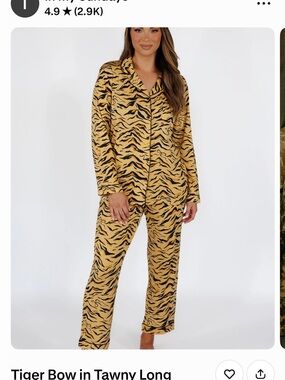 In My Sundays Tiger-Stripe Pajama Top in Tawny Yellow